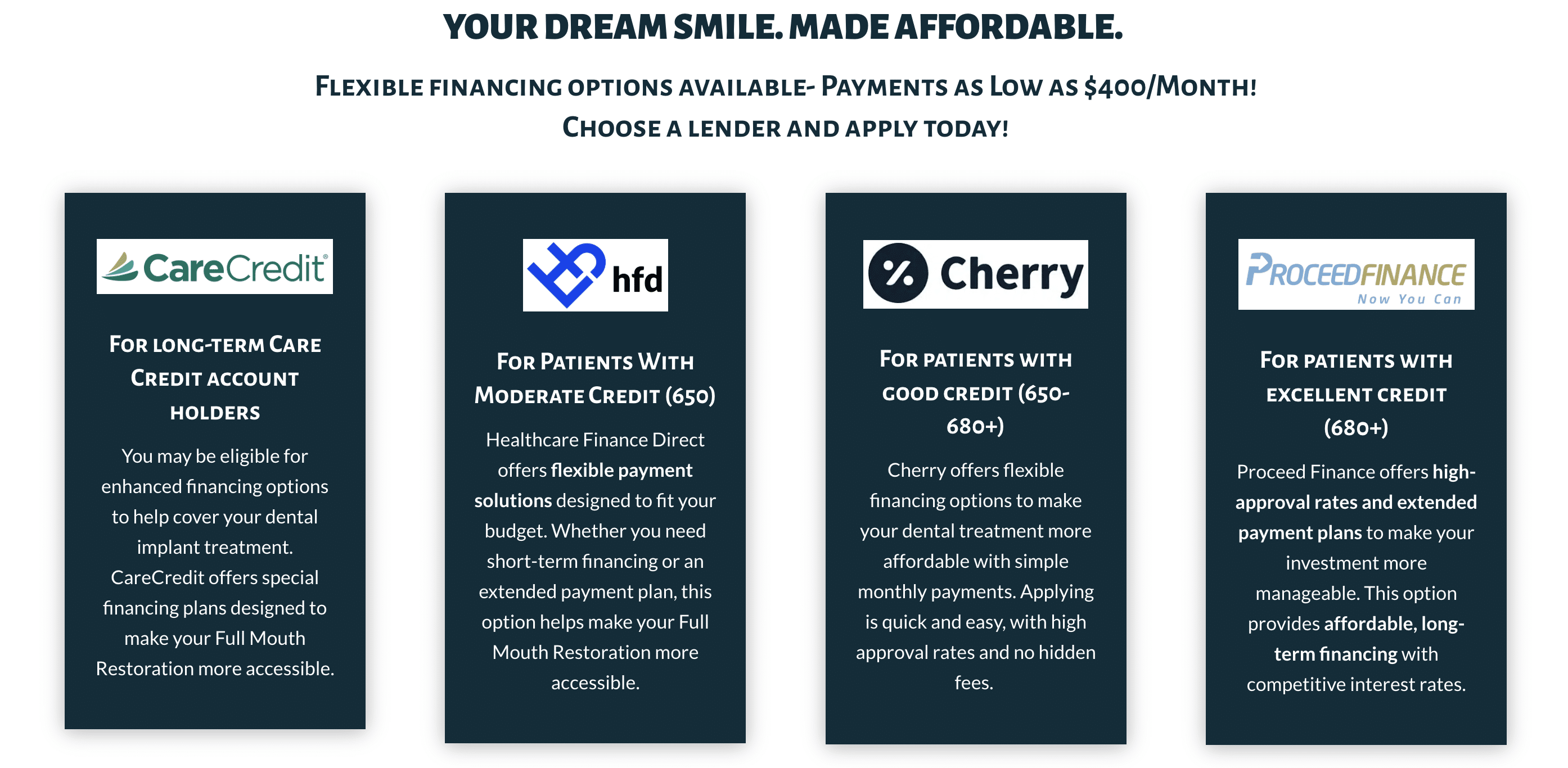 3 on 6 dental implants financing